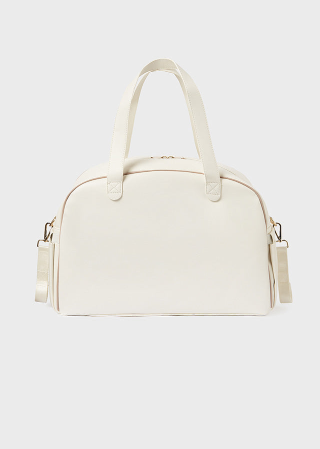 Cream Ribbed Weekender Bag