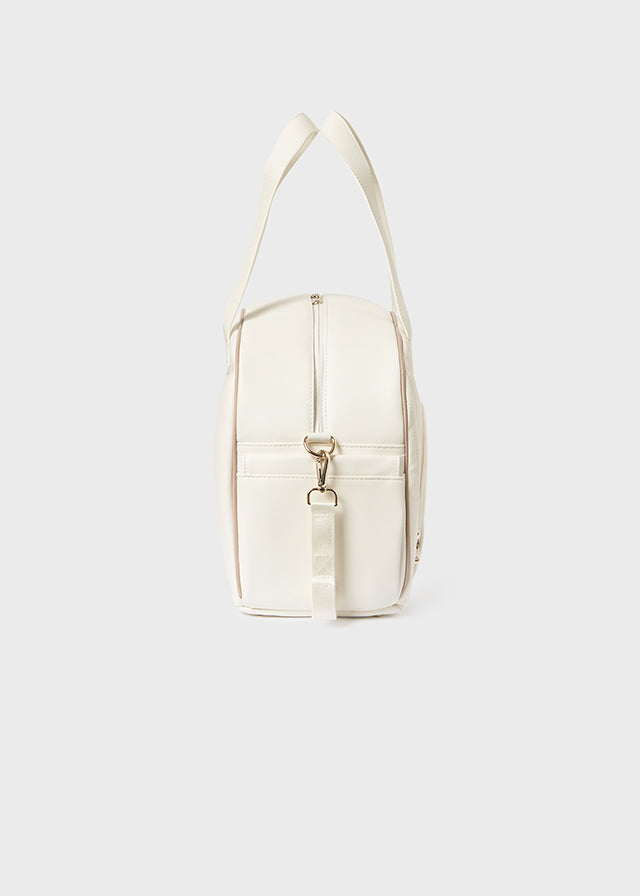 Cream Ribbed Weekender Bag