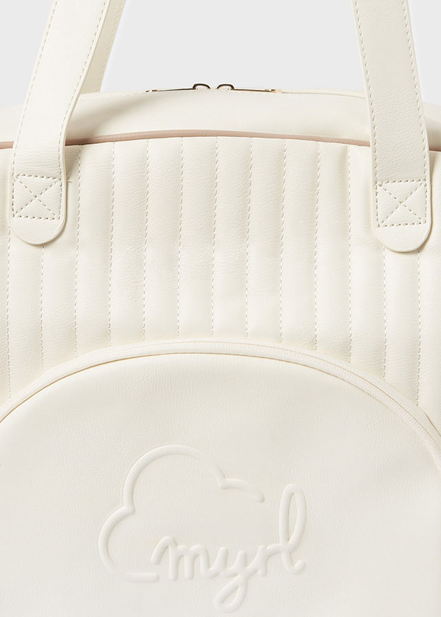 Cream Ribbed Weekender Bag