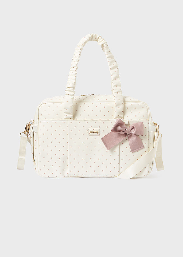 Cream Polka Dot Weekender Bag