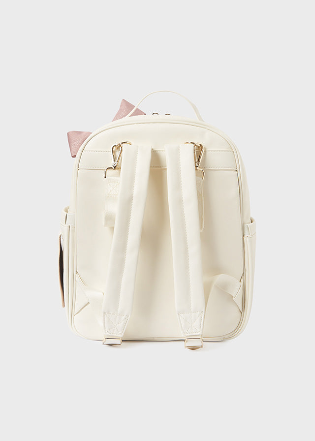 Cream Ribbed Backpack Diaper Bag