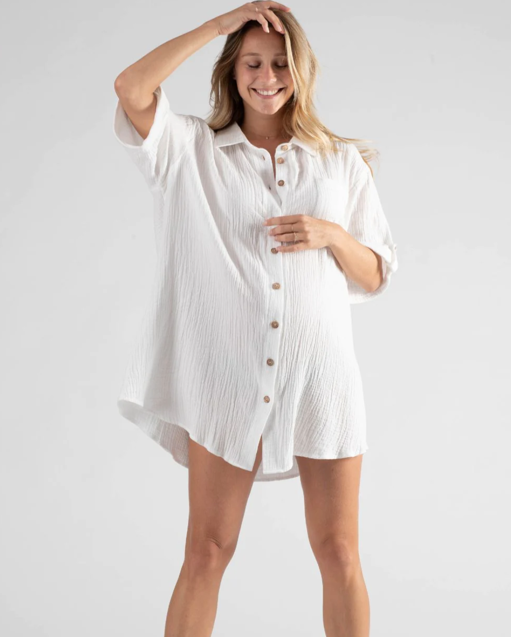 Bertille Oversized Maternity & Nursing Shirt Dress