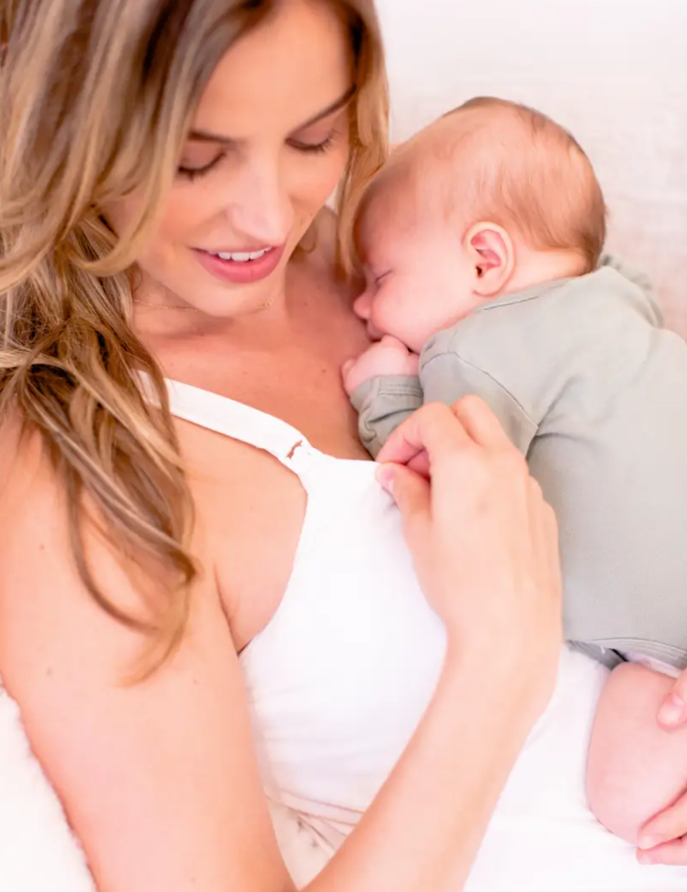 Signature White Cotton Maternity & Nursing Tank