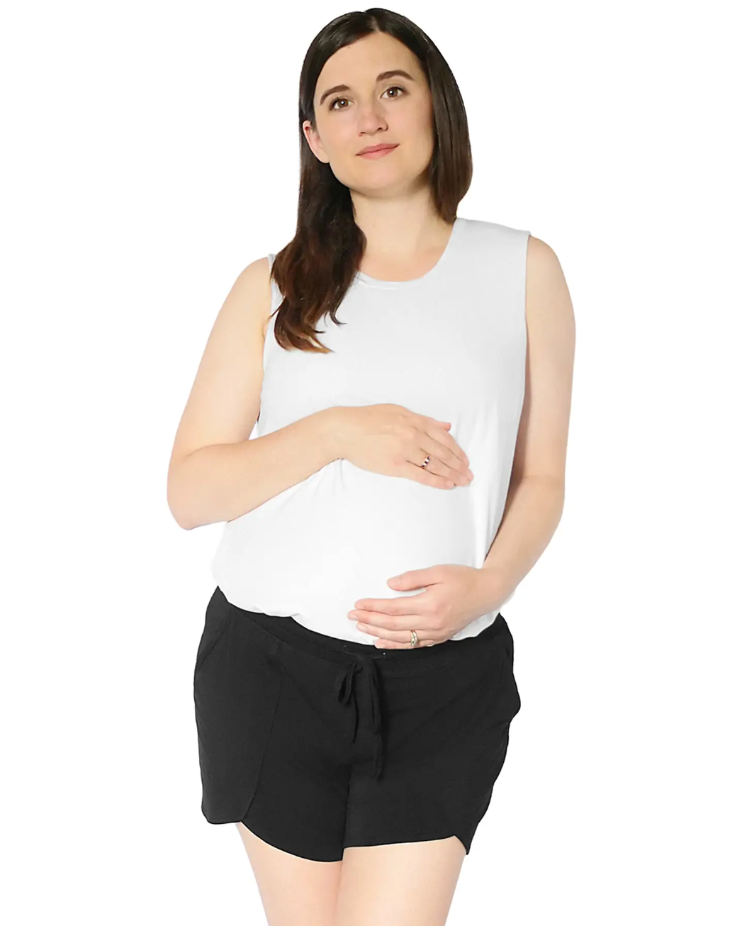 Black Bamboo Maternity & Postpartum Lounge Shorts
