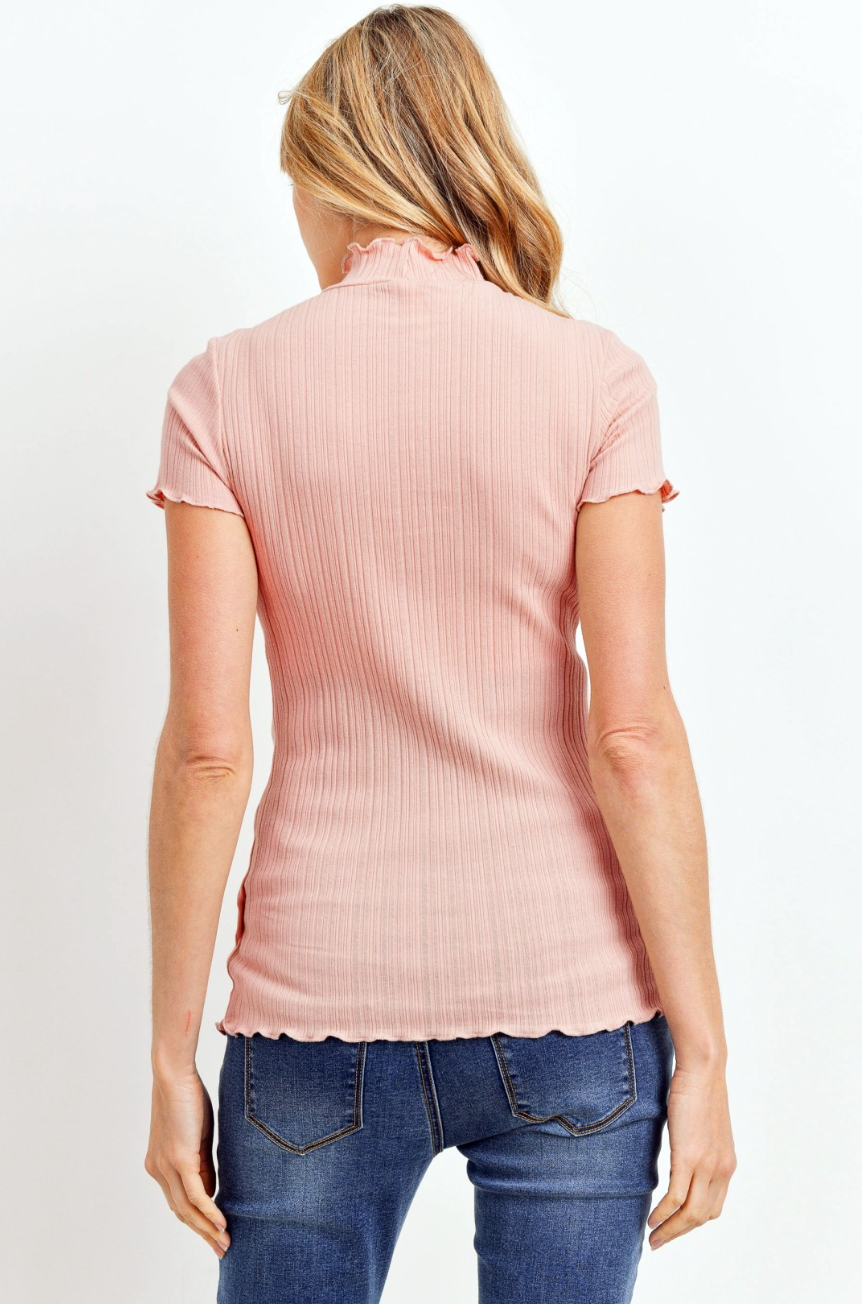 Blush Curly Hem Maternity Top