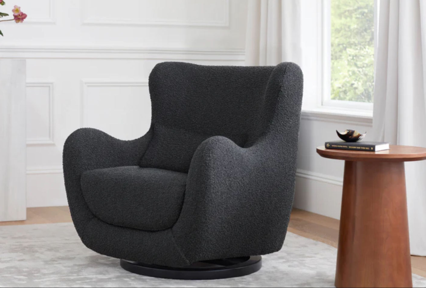 Solstice Swivel Glider In Boucle