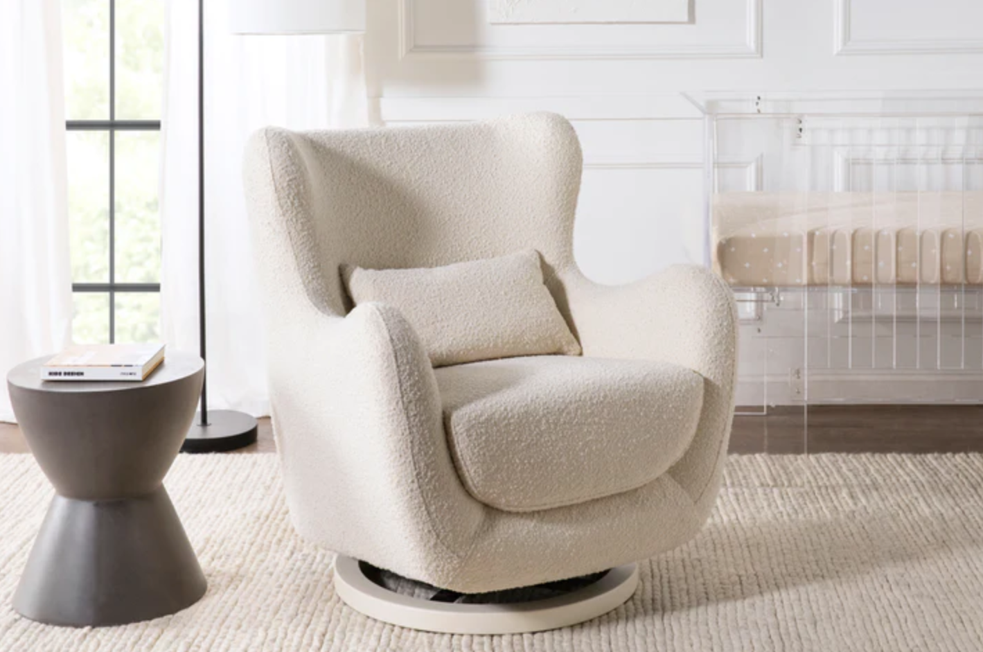 Solstice Swivel Glider In Boucle