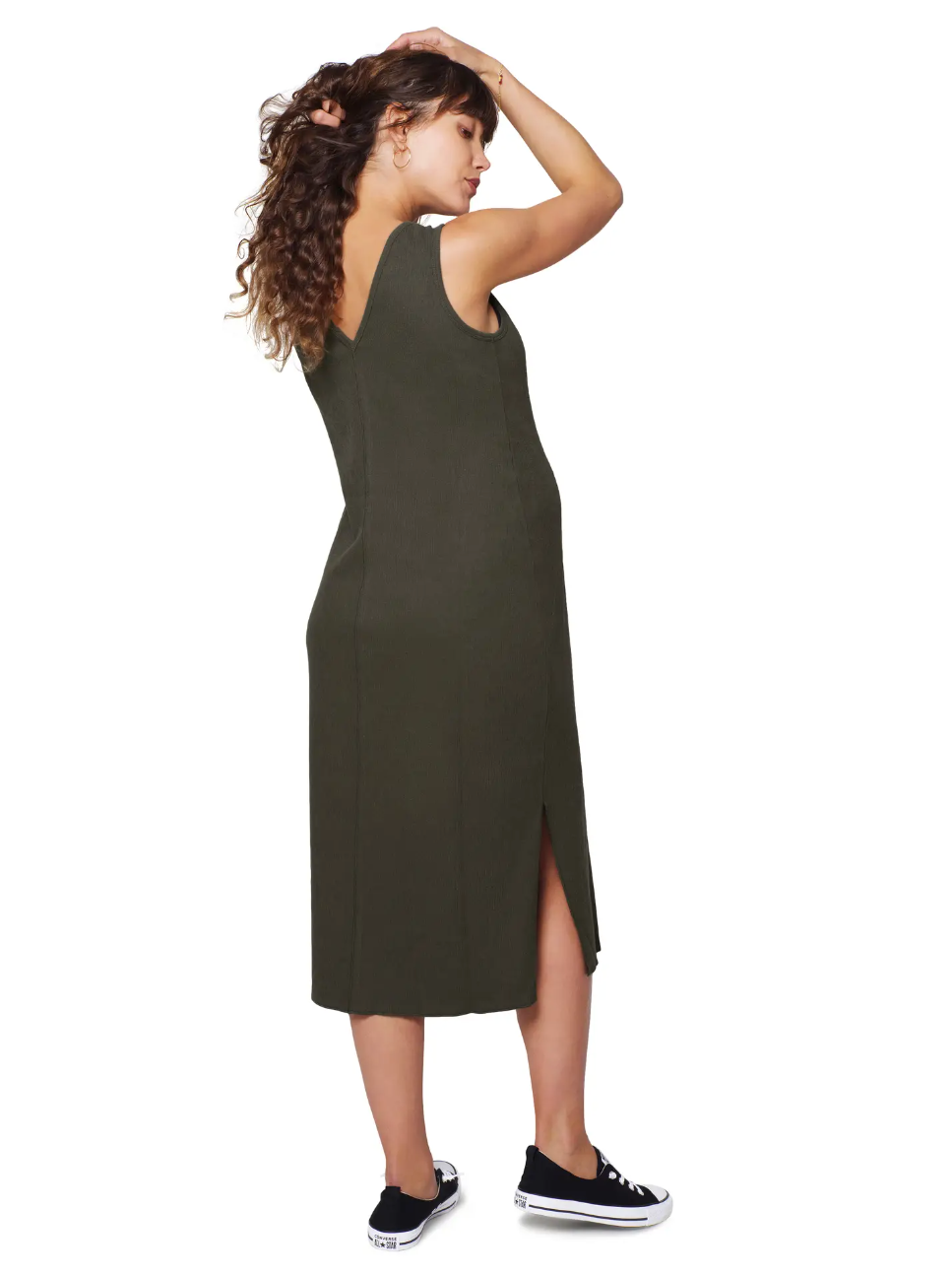Olive Green Column Dress