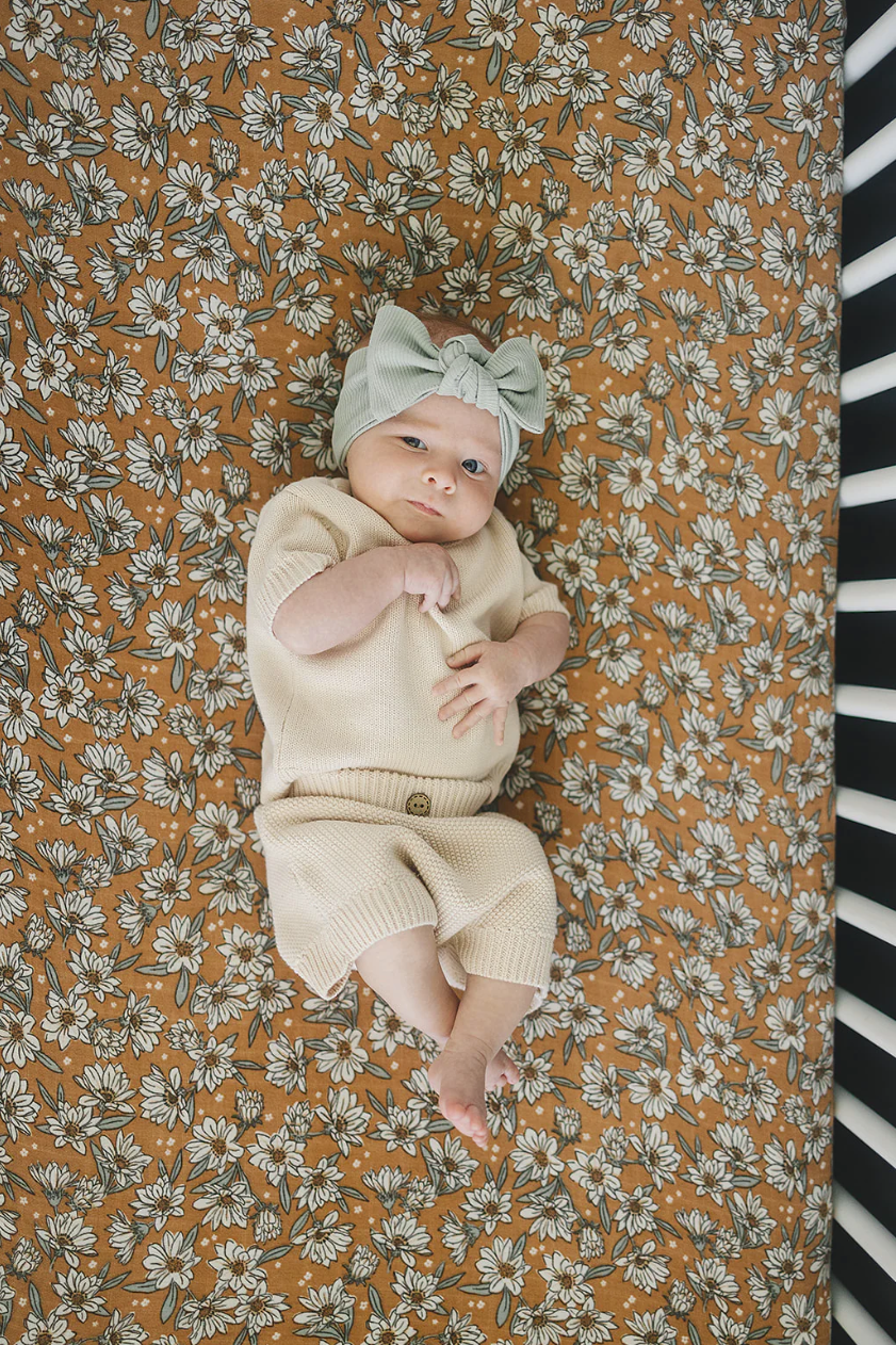Magnolia Muslin Crib Sheet