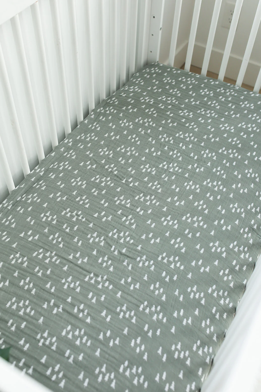 Pines Muslin Crib Sheet