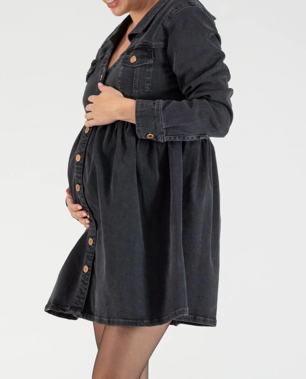 Washed Black Babydoll Dress