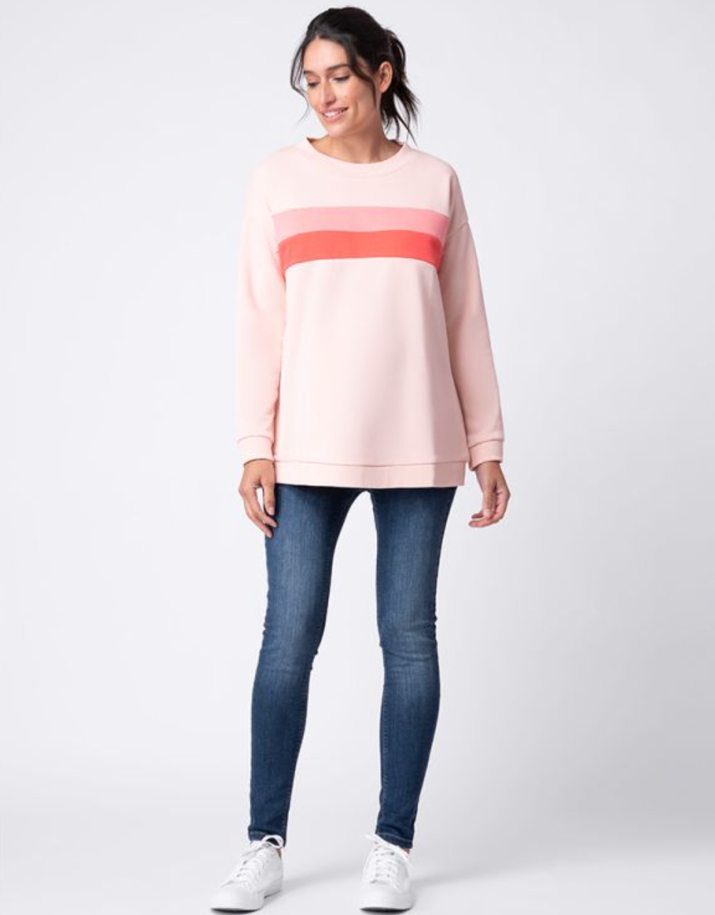 Pink Ombré Color Block Maternity & Nursing
