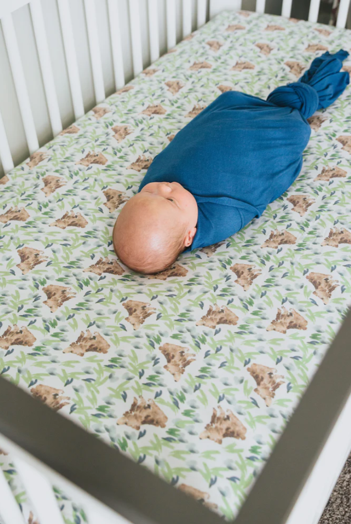 Bear Premium Knit Fitted Crib Sheet