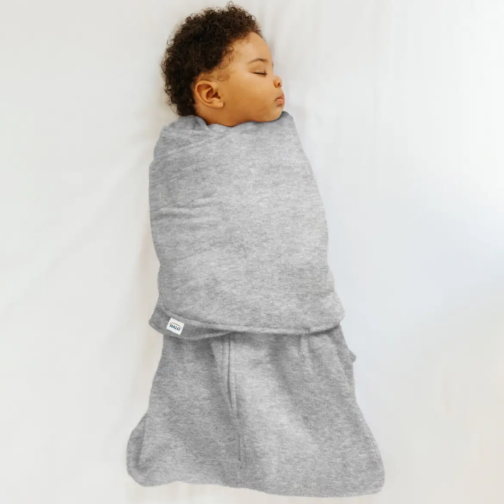 Halo Heather Grey Cotton Swaddle Sleepsack