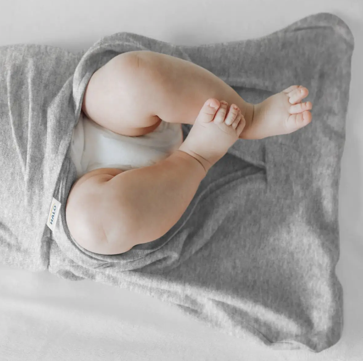 Halo Heather Grey Cotton Swaddle Sleepsack