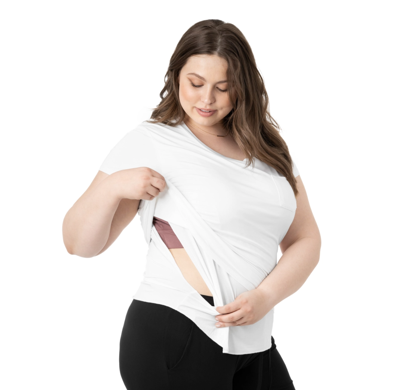 White Everyday Nursing & Maternity Pocket Tee