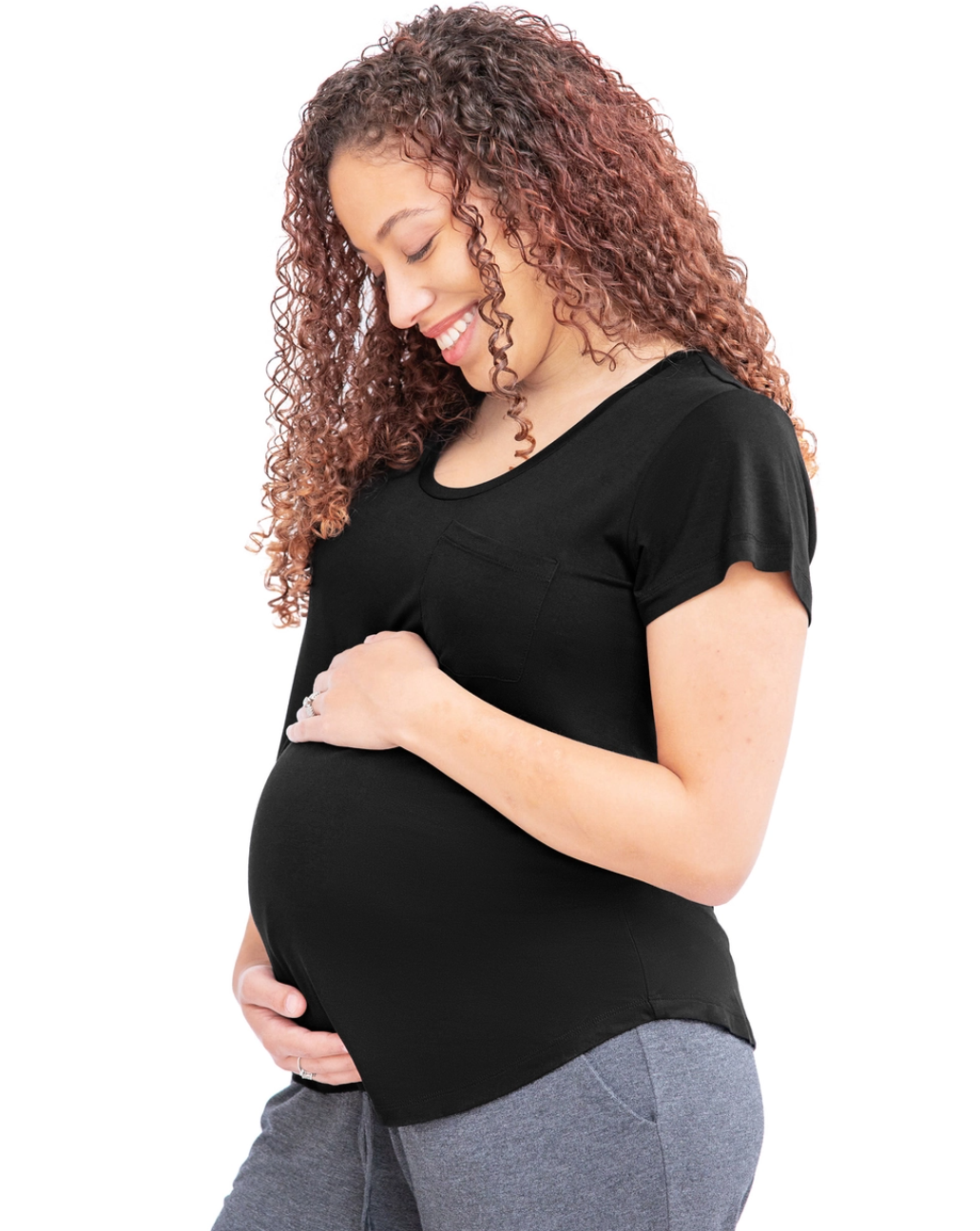 Black Everyday Nursing & Maternity Pocket Tee