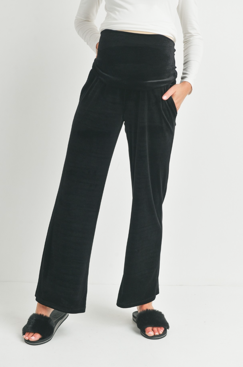 Black Velvet Maternity Pants