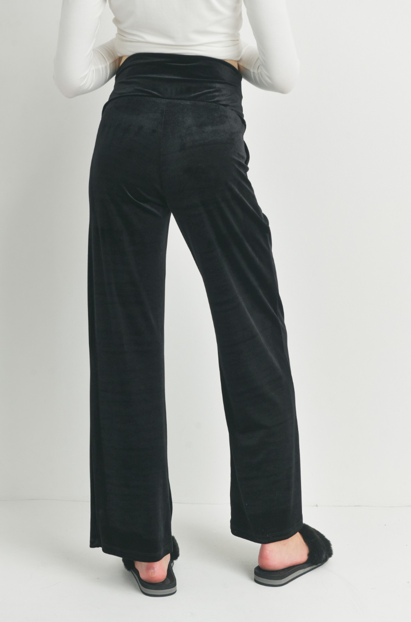 Black Velvet Maternity Pants