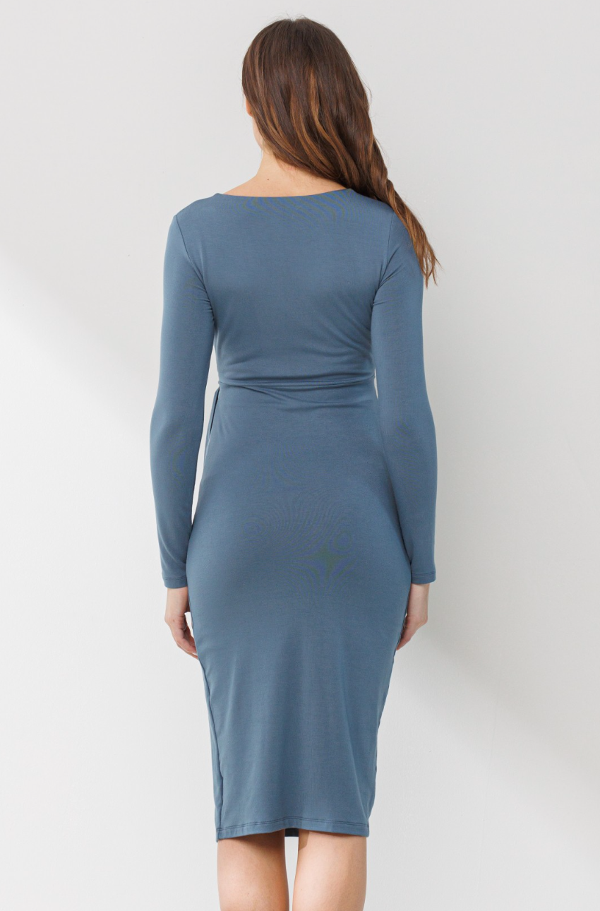 Sea Blue Side Tie Dress