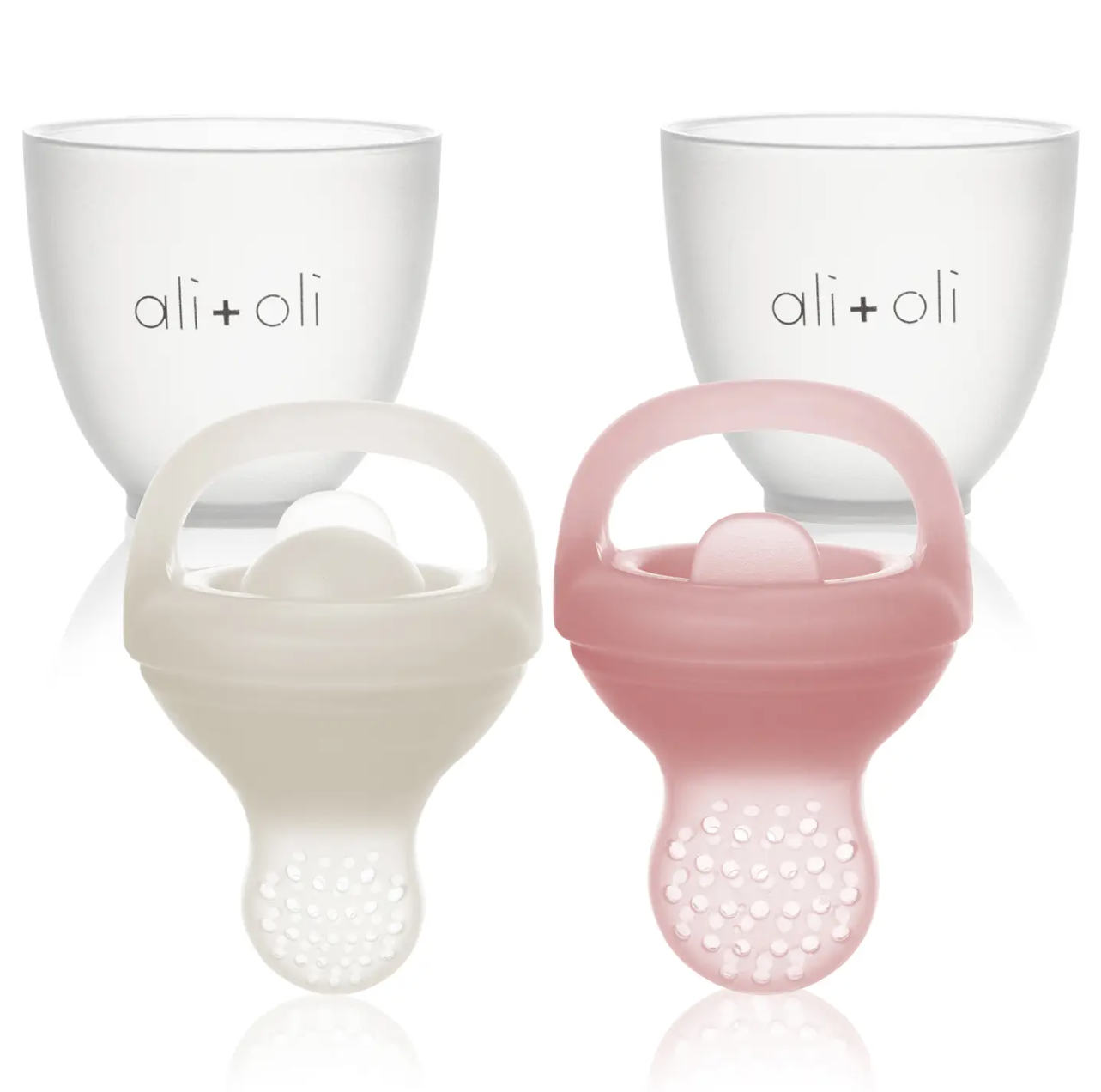 Silicone Food & Fruit Feeder - Snow/Blush