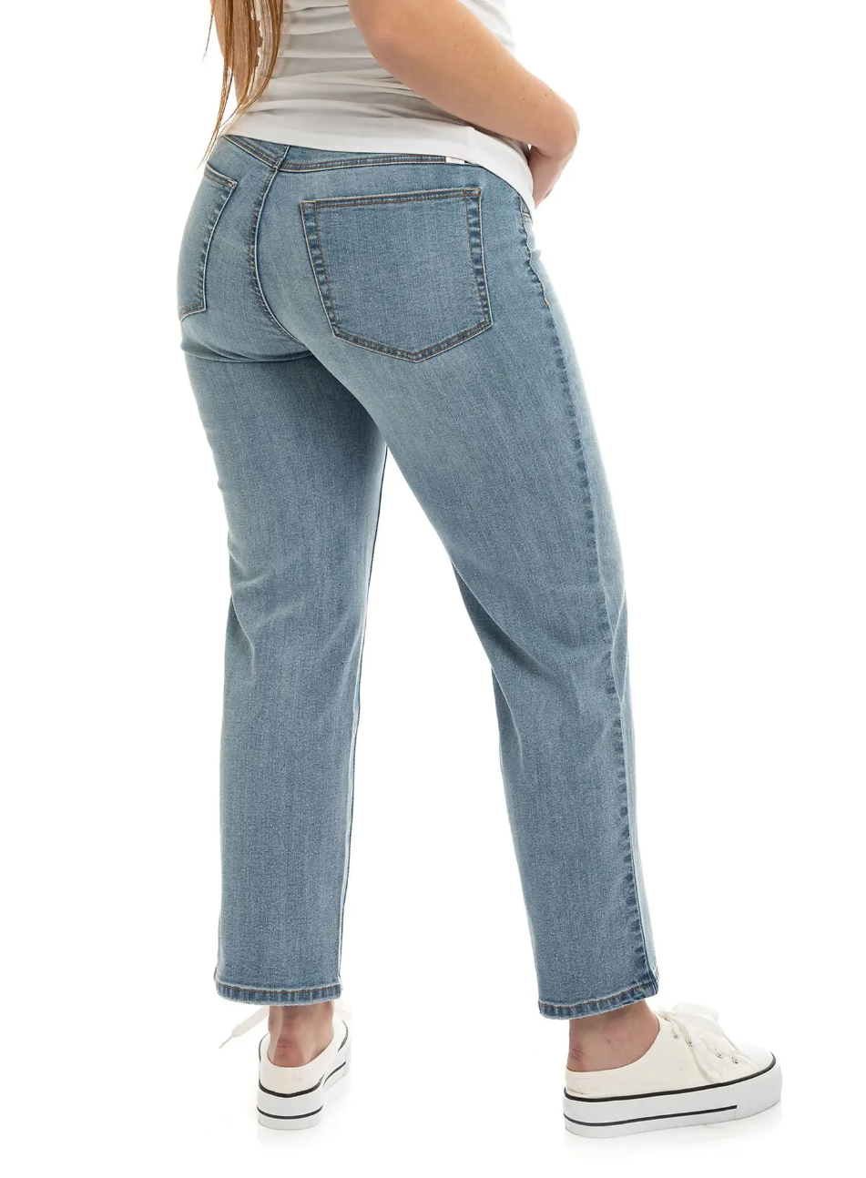 Maternity 28" High Rise Dad Jean W/ Bellyband In Flora