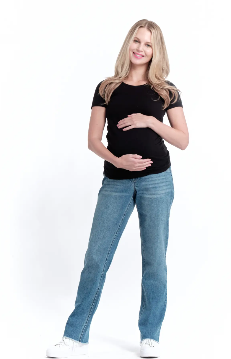 Maternity 32" Relaxed Straight Leg Jean W/ Bellyband