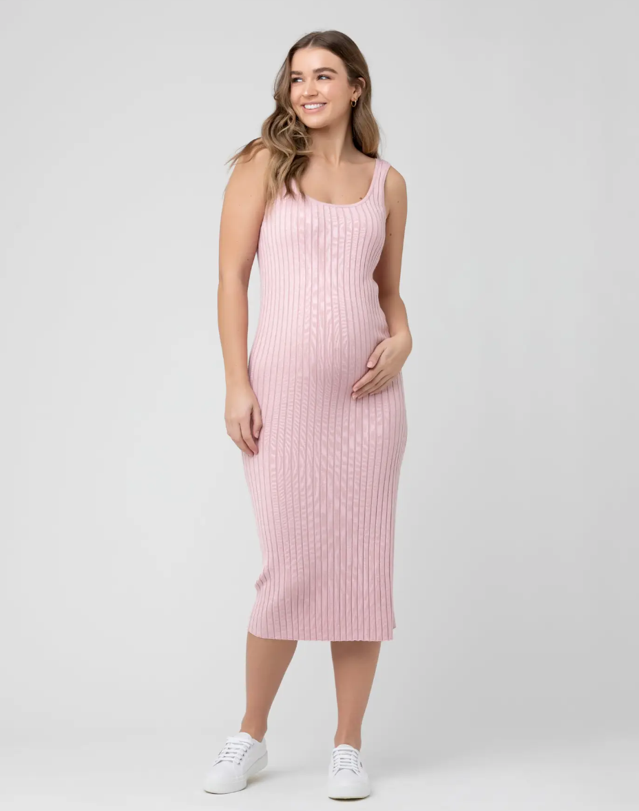 Carmen Pink Rib Knit Dress