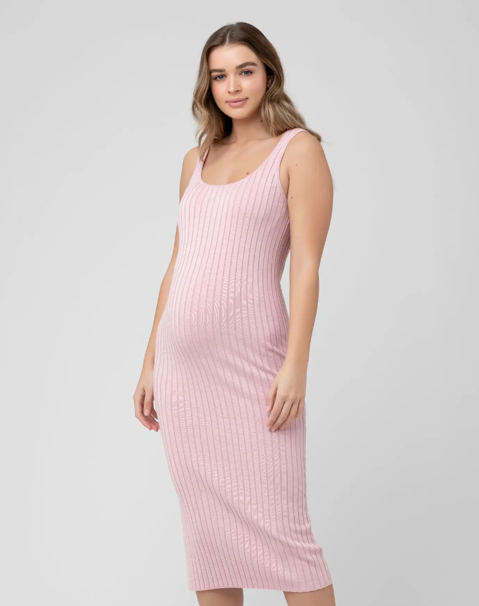 Carmen Pink Rib Knit Dress