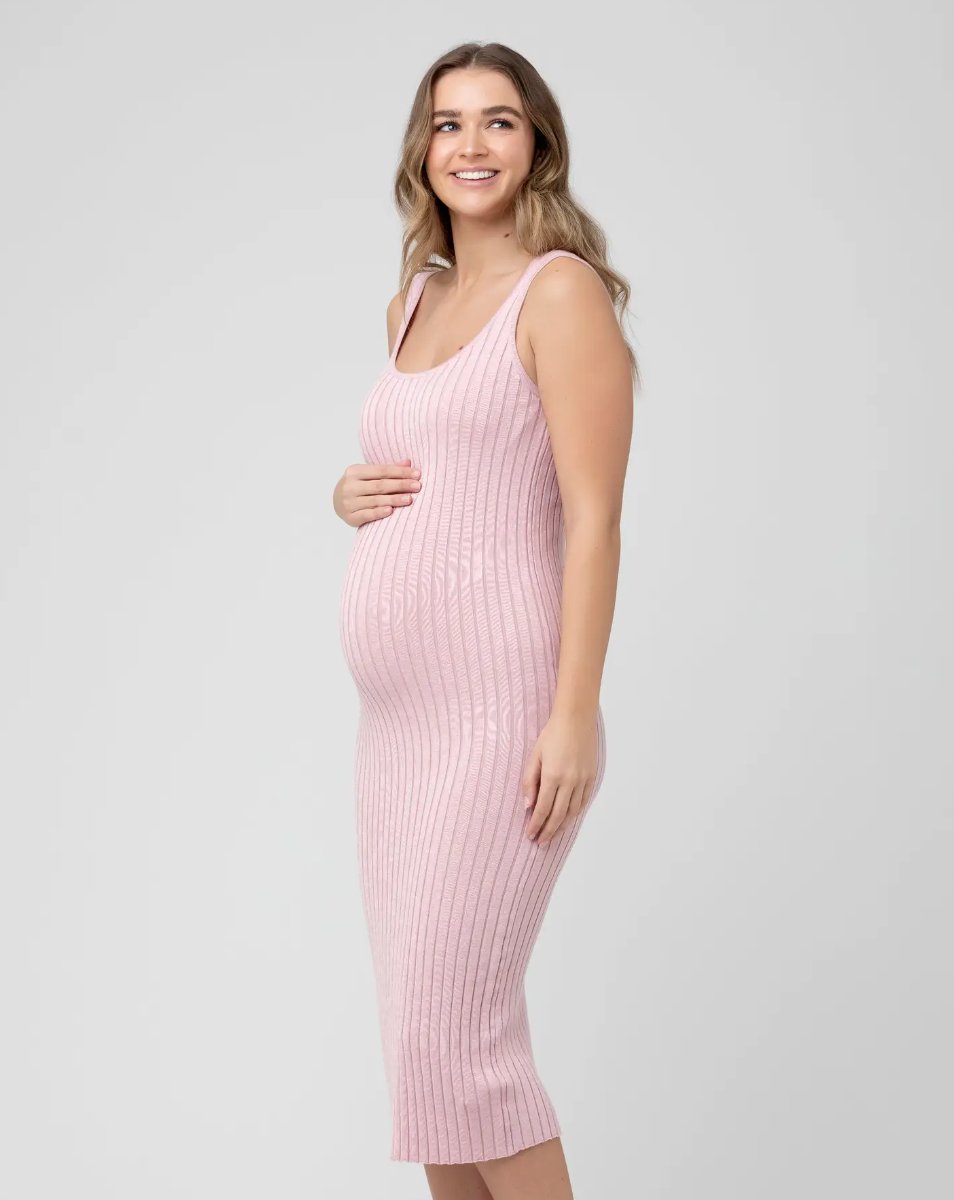 Carmen Pink Rib Knit Dress
