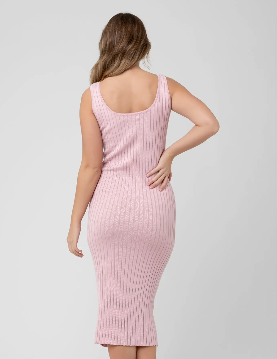 Carmen Pink Rib Knit Dress
