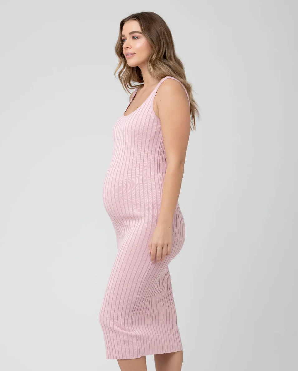 Carmen Pink Rib Knit Dress