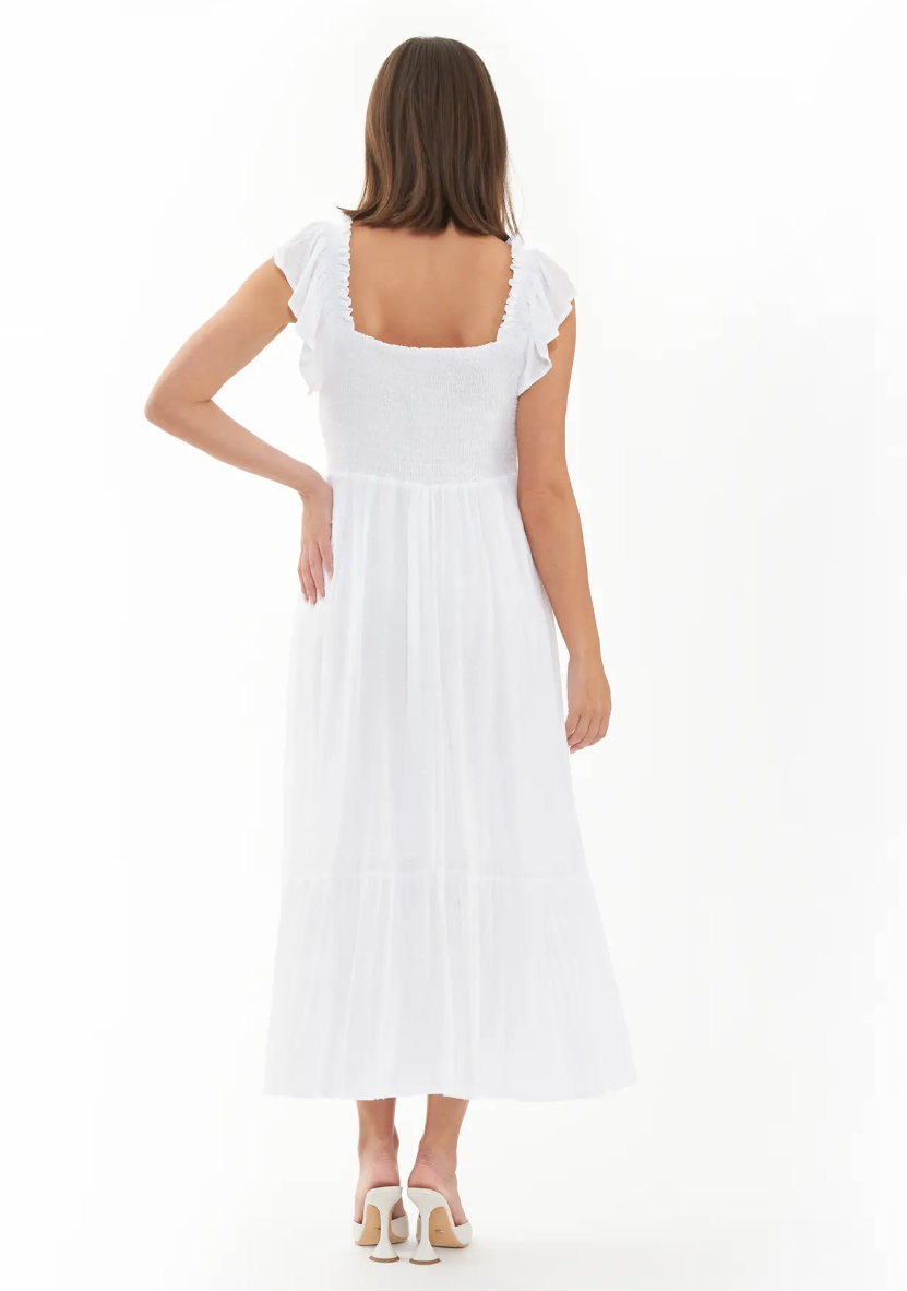 Hailey White Maxi Dress