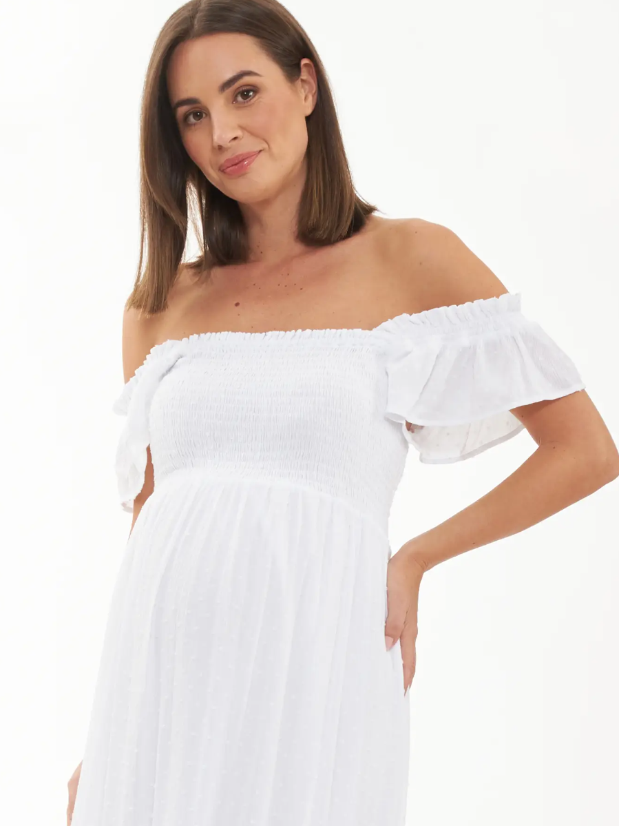 Hailey White Maxi Dress