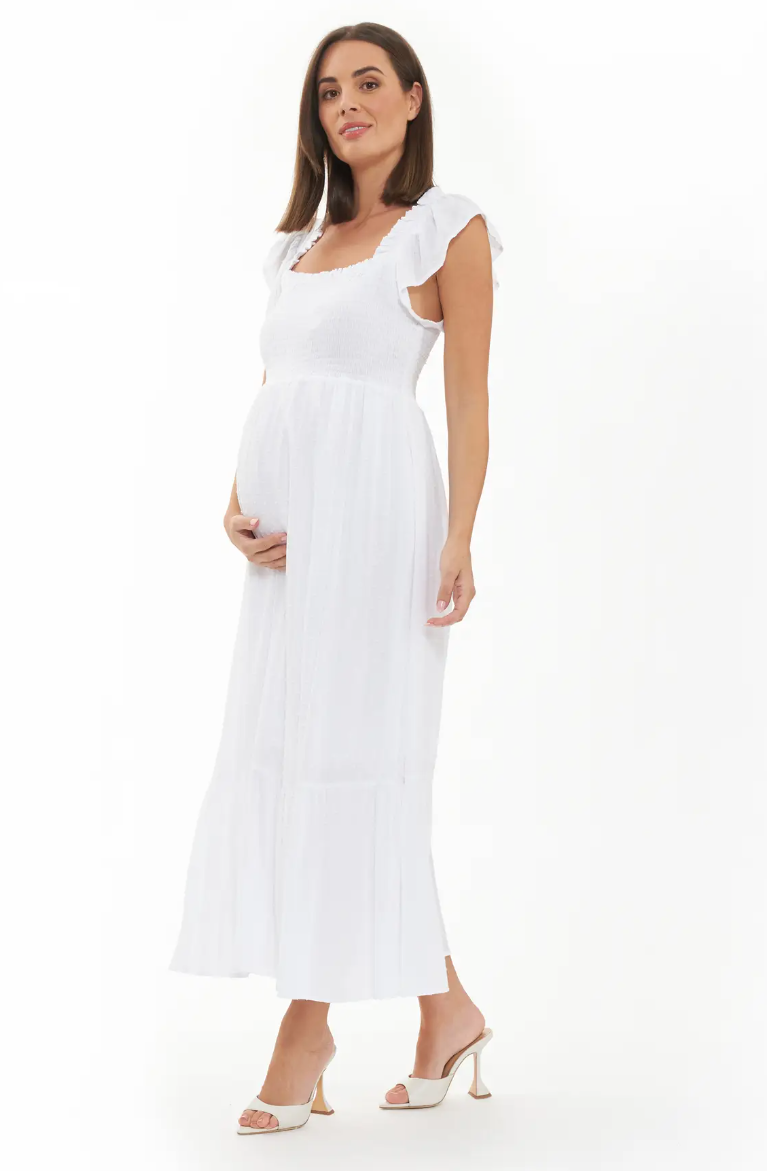 Hailey White Maxi Dress