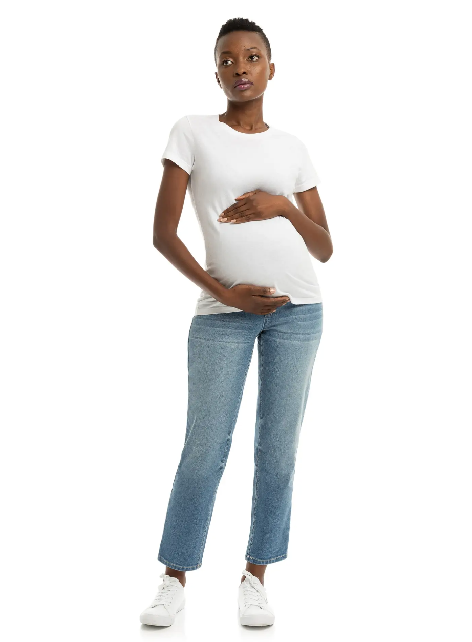 Maternity 28" Straight Leg Jean W/ Bellyband In Kinsley