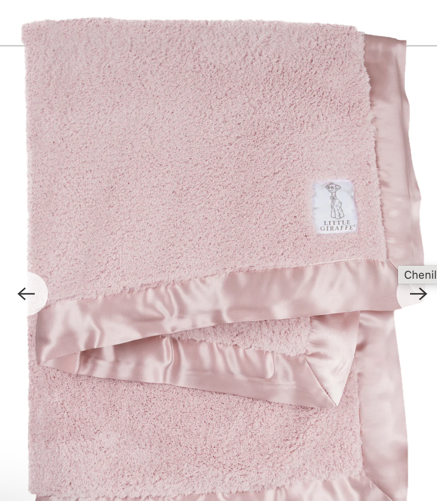Dusty Pink Chenille Baby Blanket
