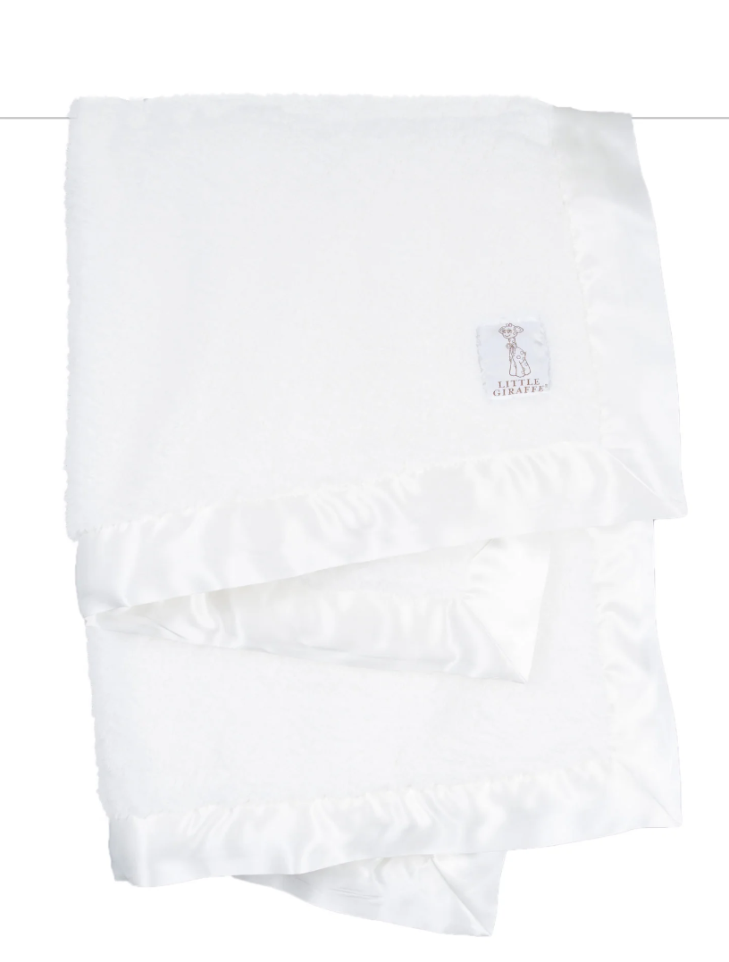 white chenille baby blanket