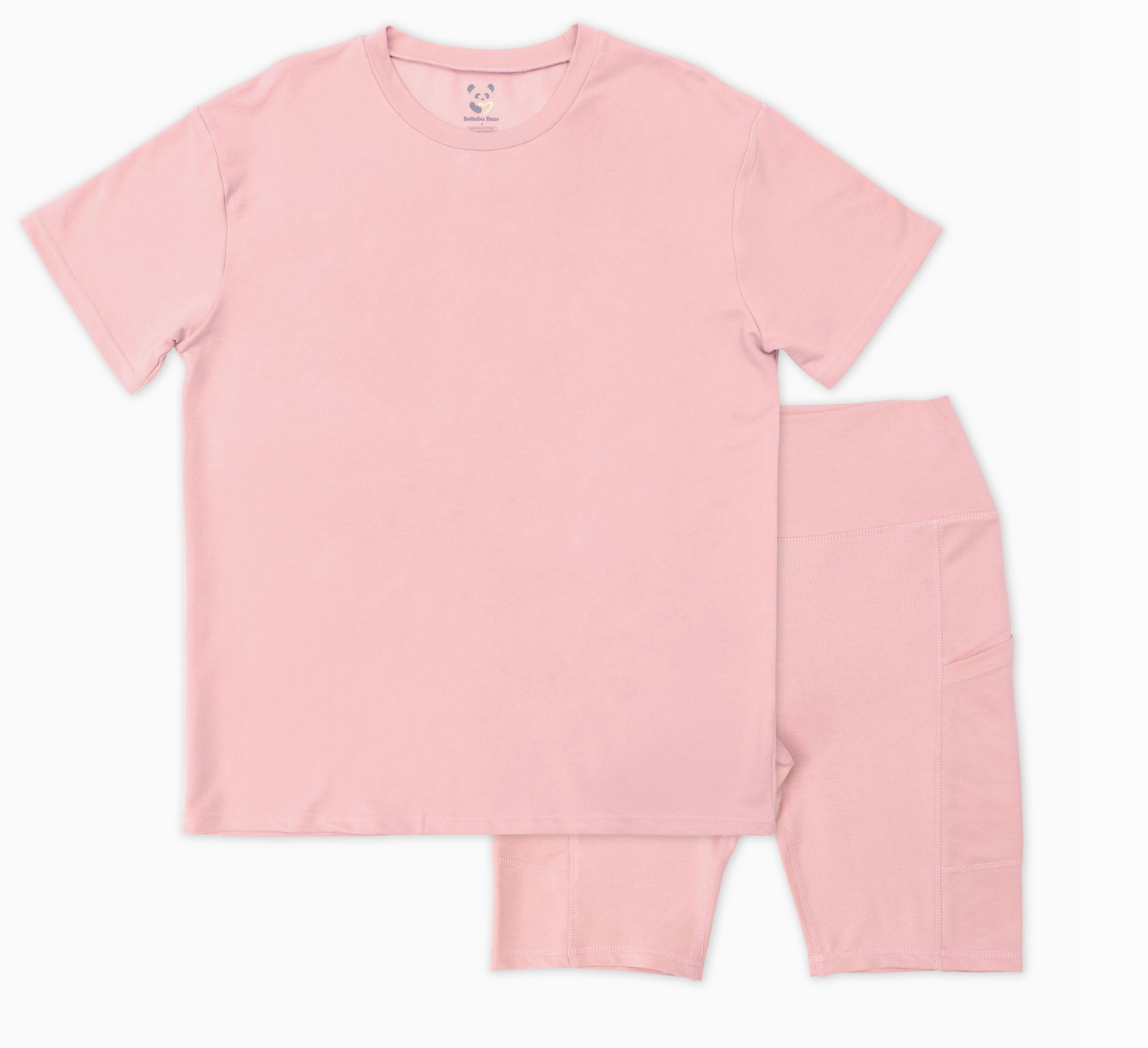 Dusty Rose Mama Oversized Tee & Biker Shorts Set