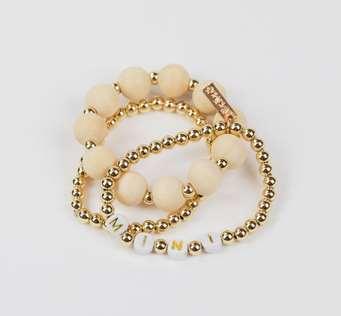 Mini Wood Bead Bracelet Set