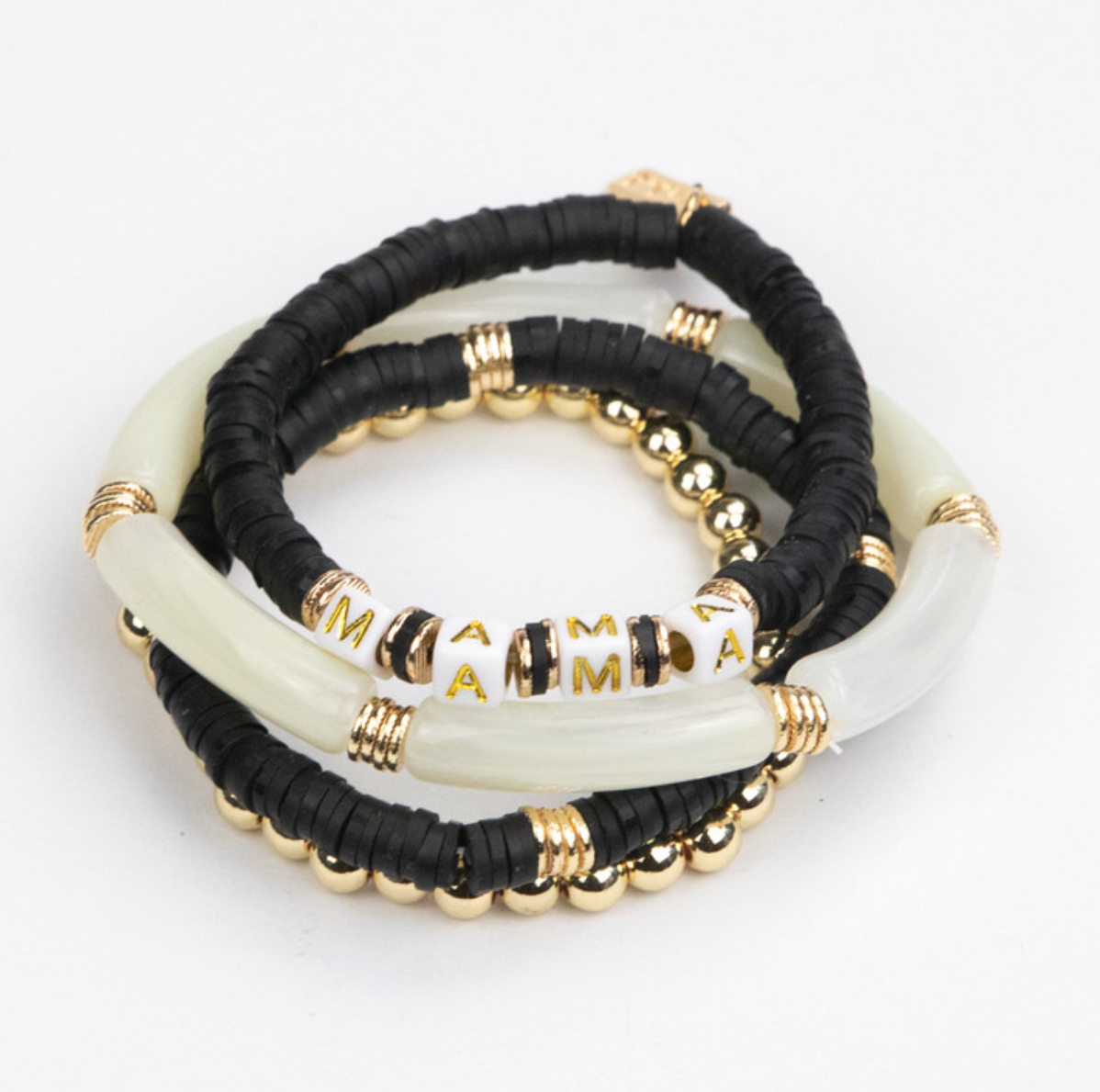 MAMA Tubular Bracelet Set - Black