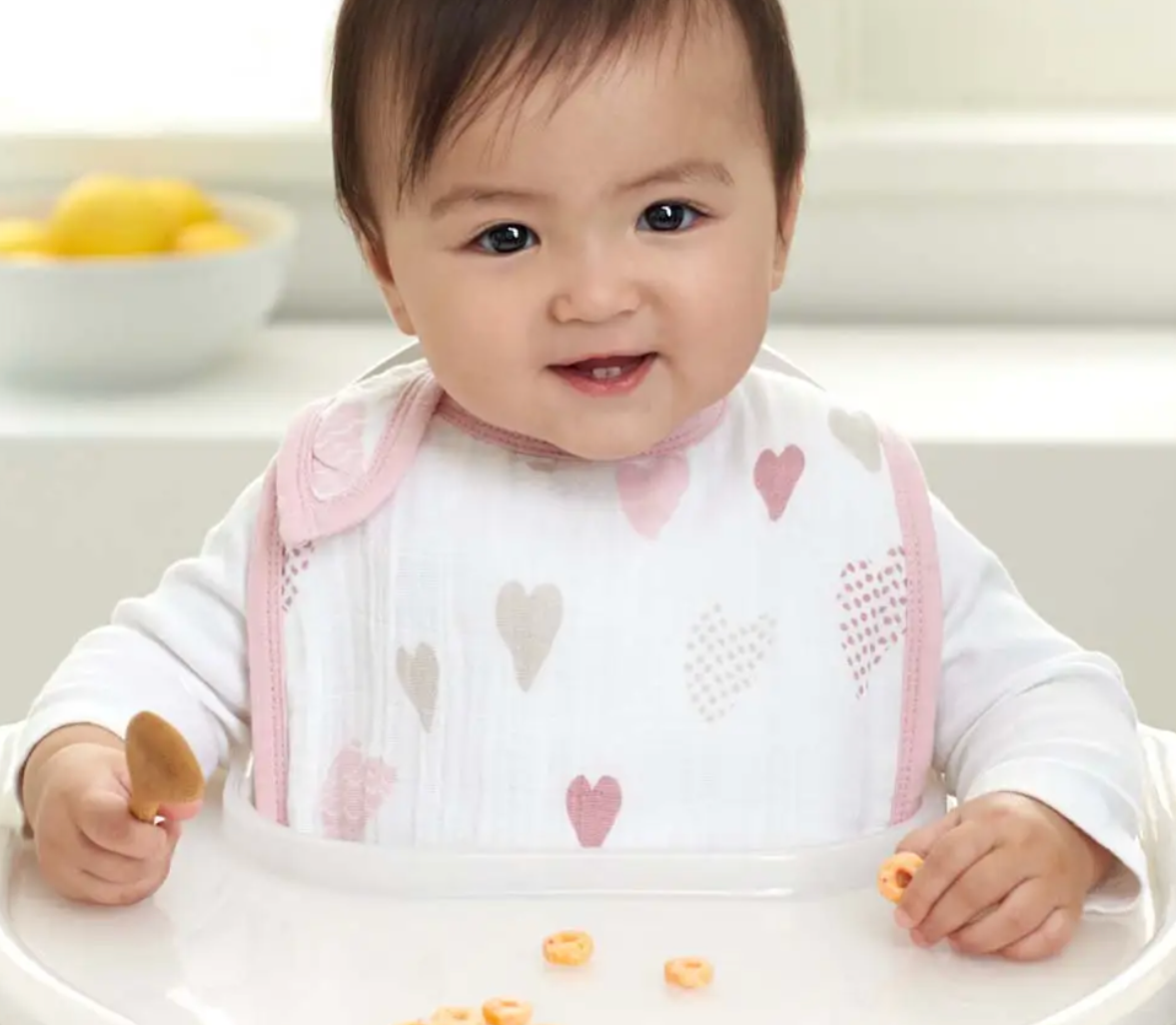 Heart Breaker Cotton Muslin Snap Bibs - 3 Pack