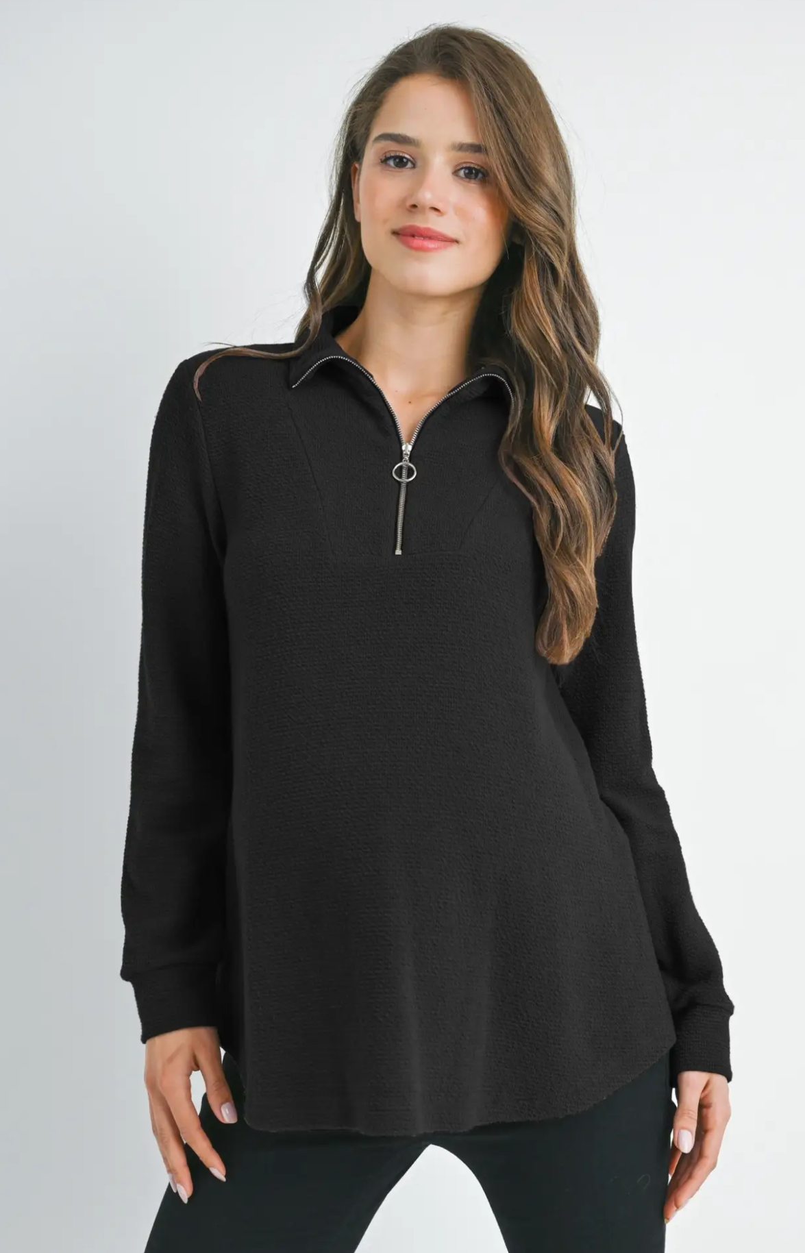 Black Half Zip Maternity Top Mickey Roo Maternity & Nursery Black Half Zip Maternity Top Mickey Roo Maternity & Nursery
