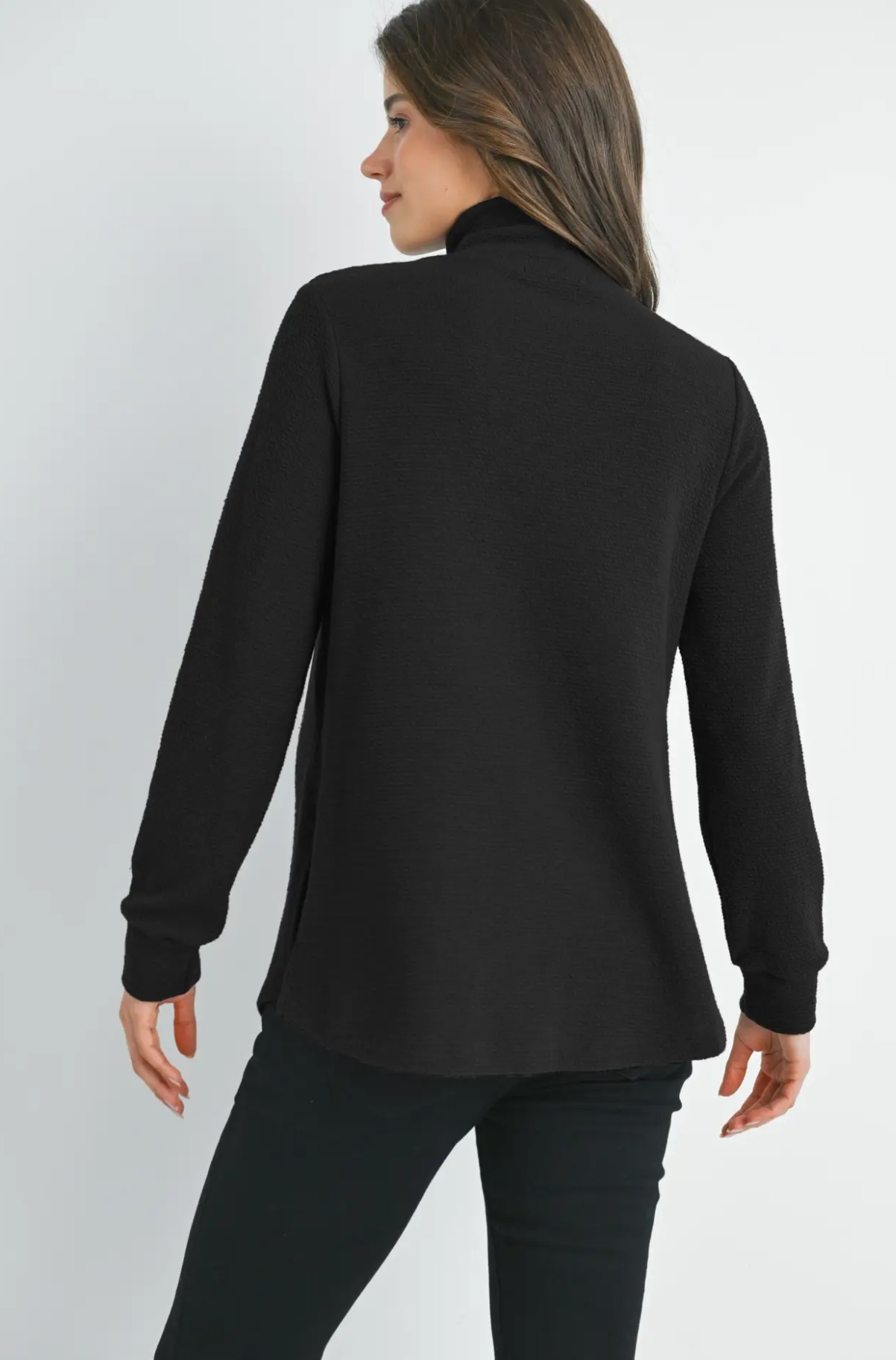 Black Half Zip Maternity Top