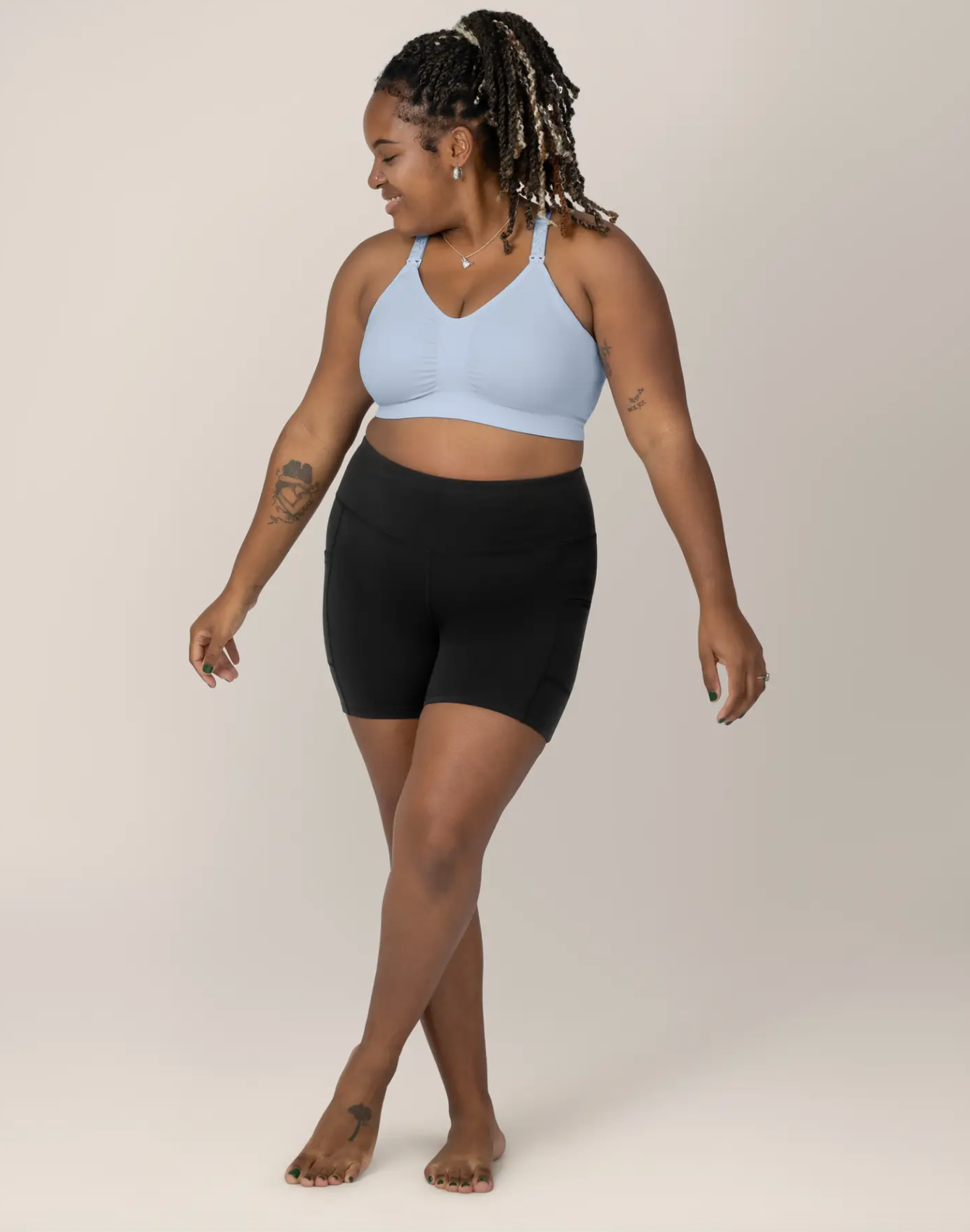 French Blue Hands-Free Pumping & Nursing Sports Bra