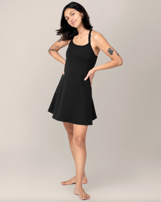 Black Stevie Active Racerback Nursing Dress
