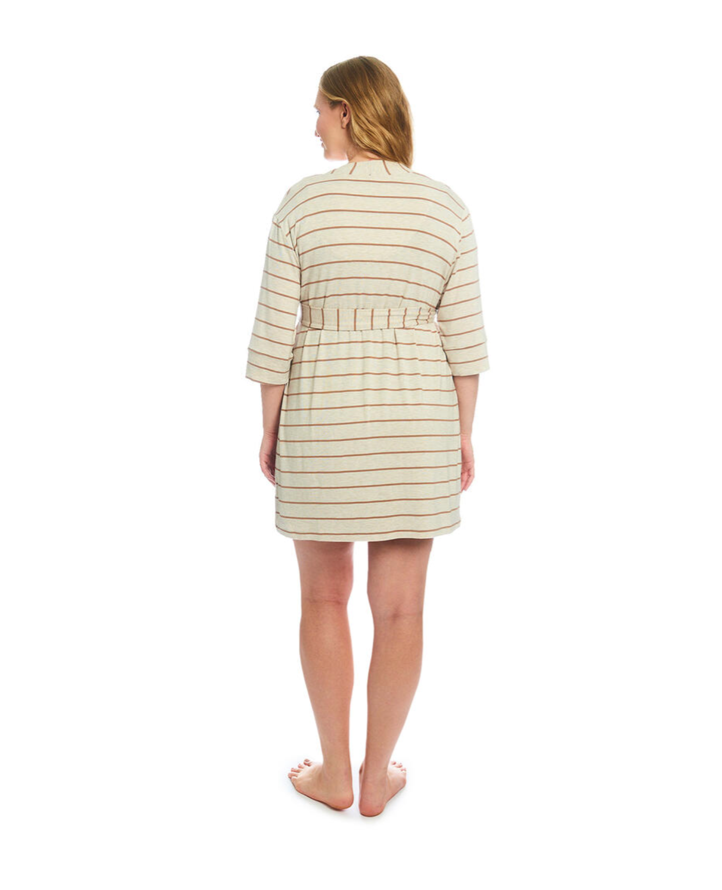 Mocha Stripe Carolyn Gown 4-Piece Set