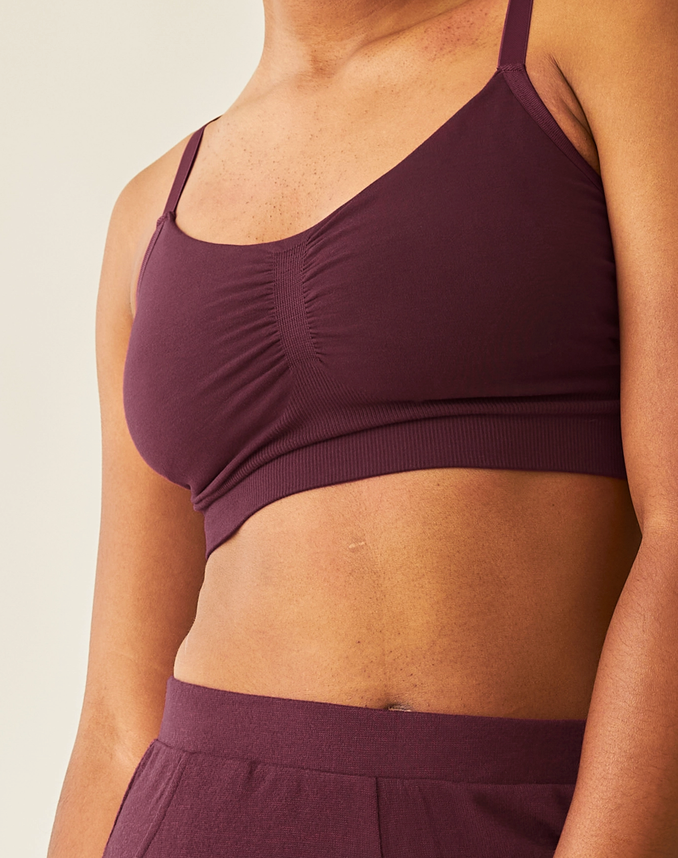 Sublime Bamboo Hands-Free Pumping Lounge & Sleep Bra - Deep Burgundy