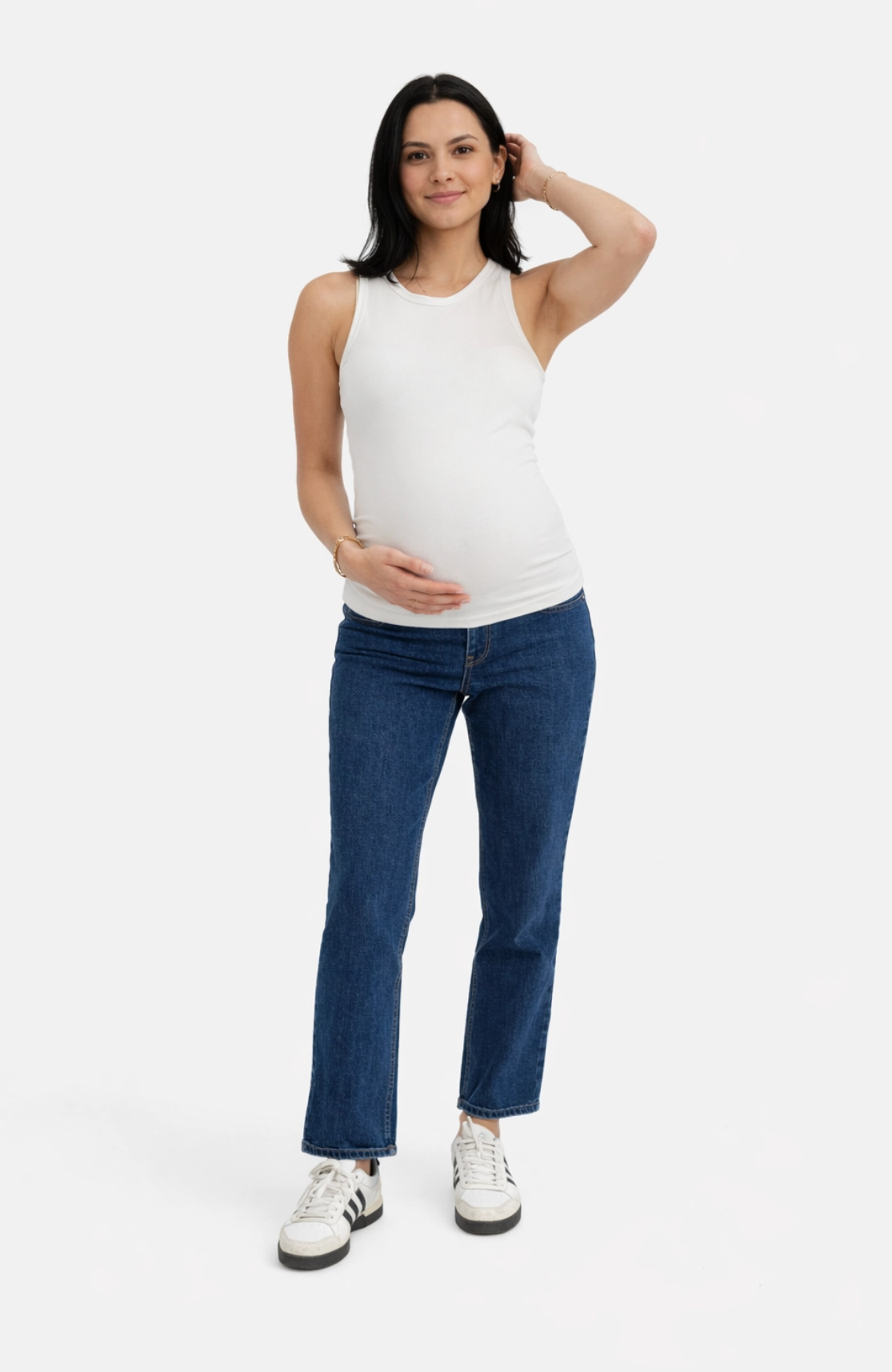 Maternity 28.5" Dad Jean W/ Bellyband In Levi