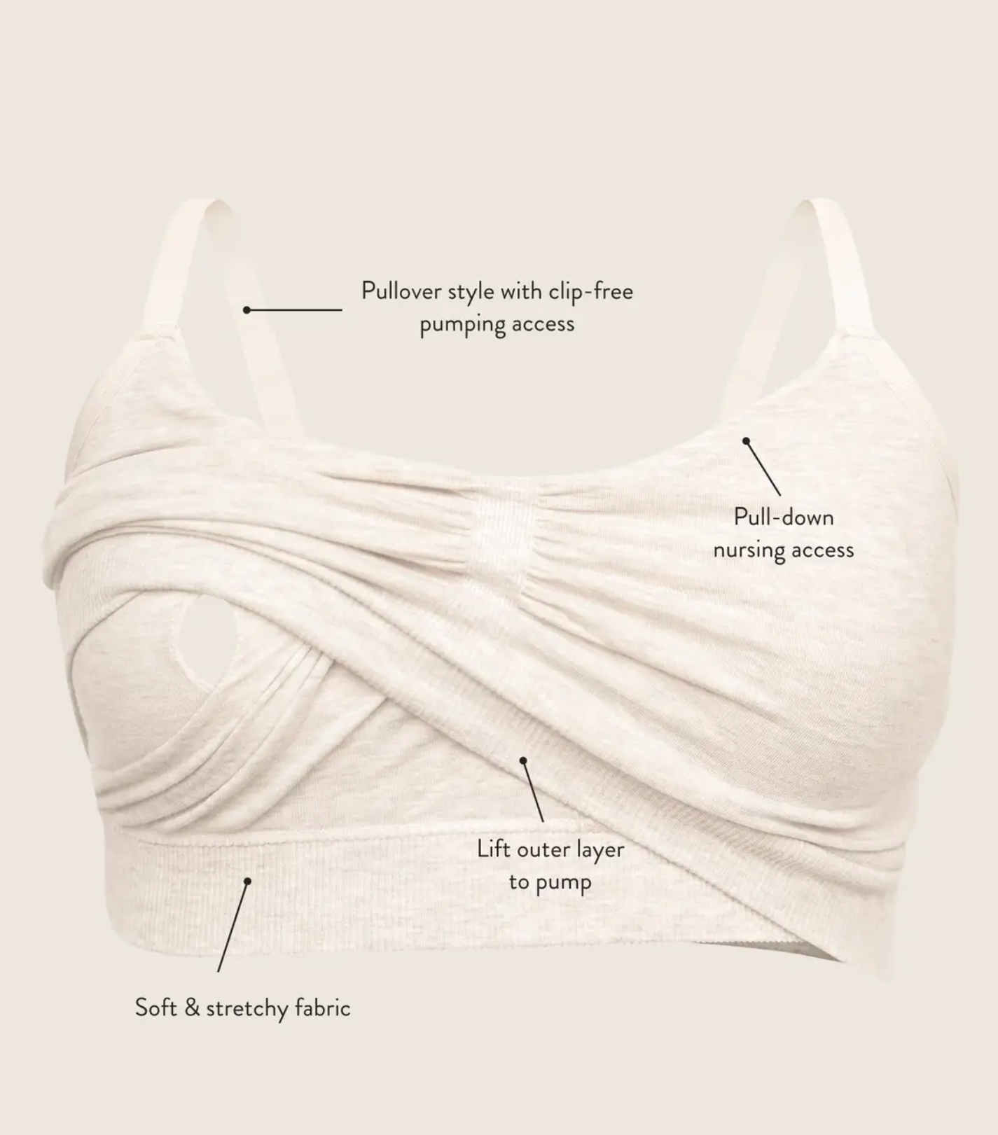 Sublime Bamboo Hands-Free Pumping Lounge & Sleep Bra - Black